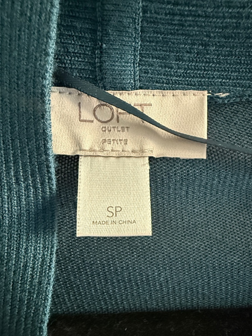 LOFT Teal Open-Front Lightweight Cardigan - Size SP - Picture 2 of 7